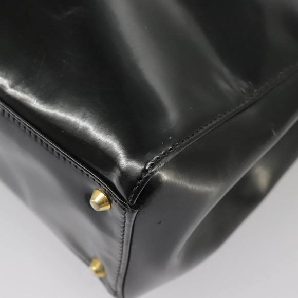 Christian Dior Hand Bag Patent leather Black Gold Auth 100880 - Picture 11 of 16